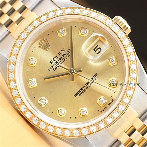 rolex datejust stainless steel 18k gold champagne watch|Rolex Datejust 31 yellow gold.